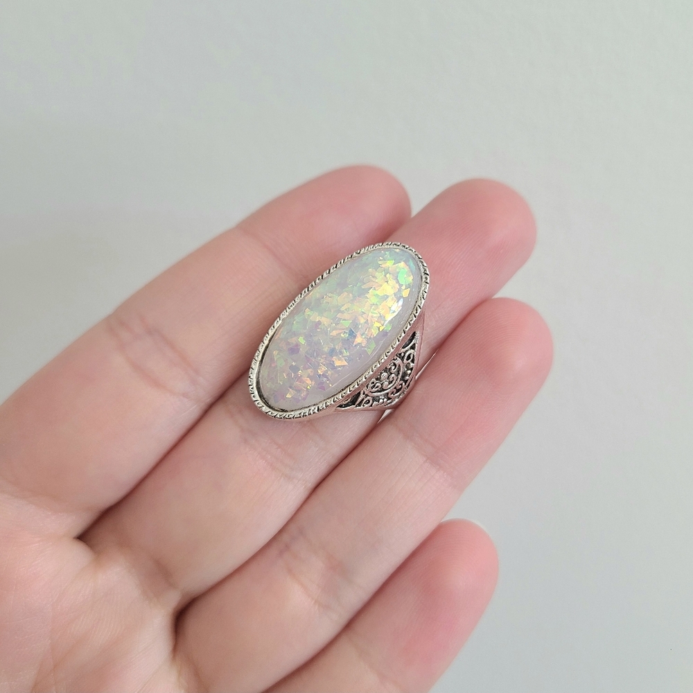 Large Faux Opal Ring
